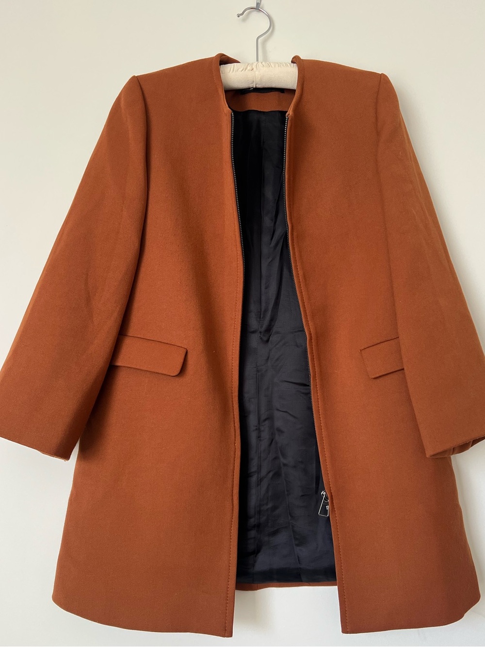 Women’s Casual Open-Front Coat in Rust